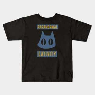 Paranormal Cativity- Halloween cat pun Kids T-Shirt